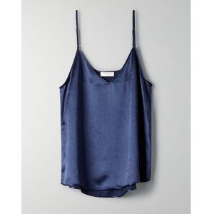 Babaton Navy Blue Silky Tank Top